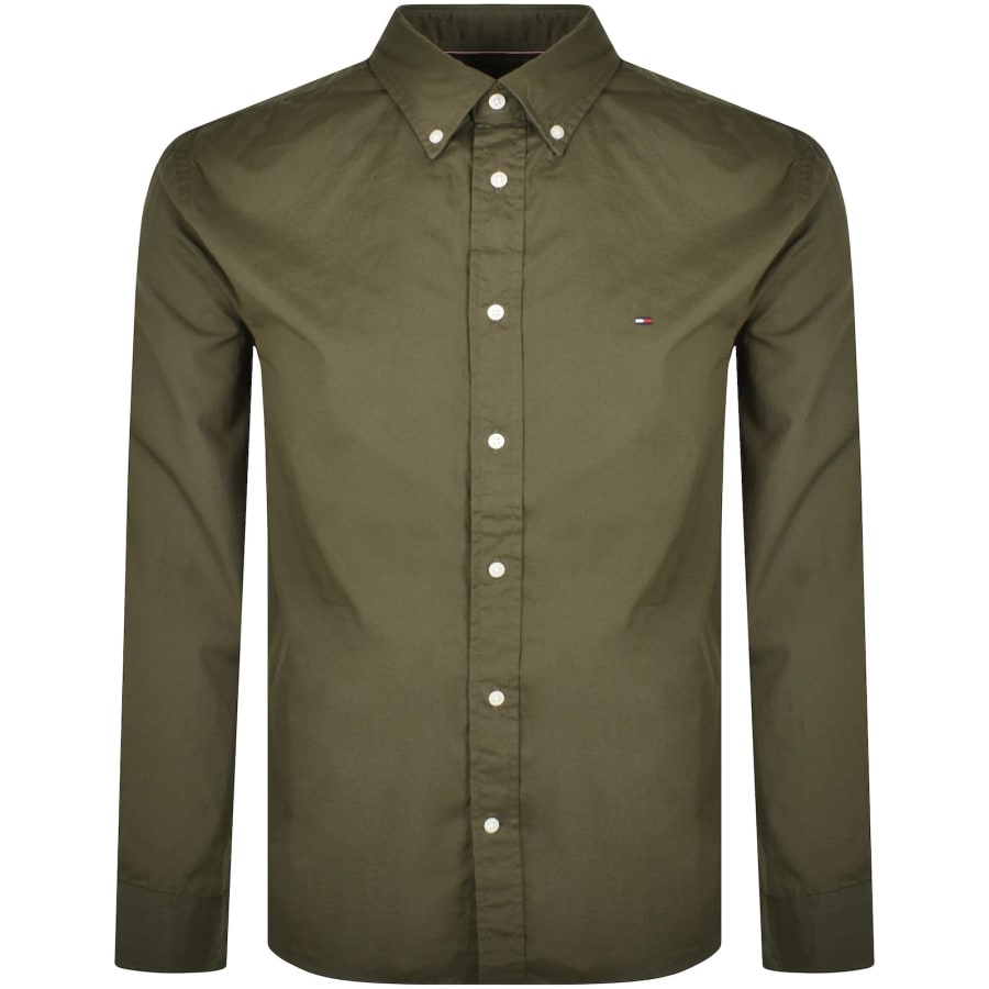 Tommy Hilfiger Flex Poplin Regular Fit Shirt GreenTommy Hilfiger Flex Poplin Regular Fit Shirt Green Male Small